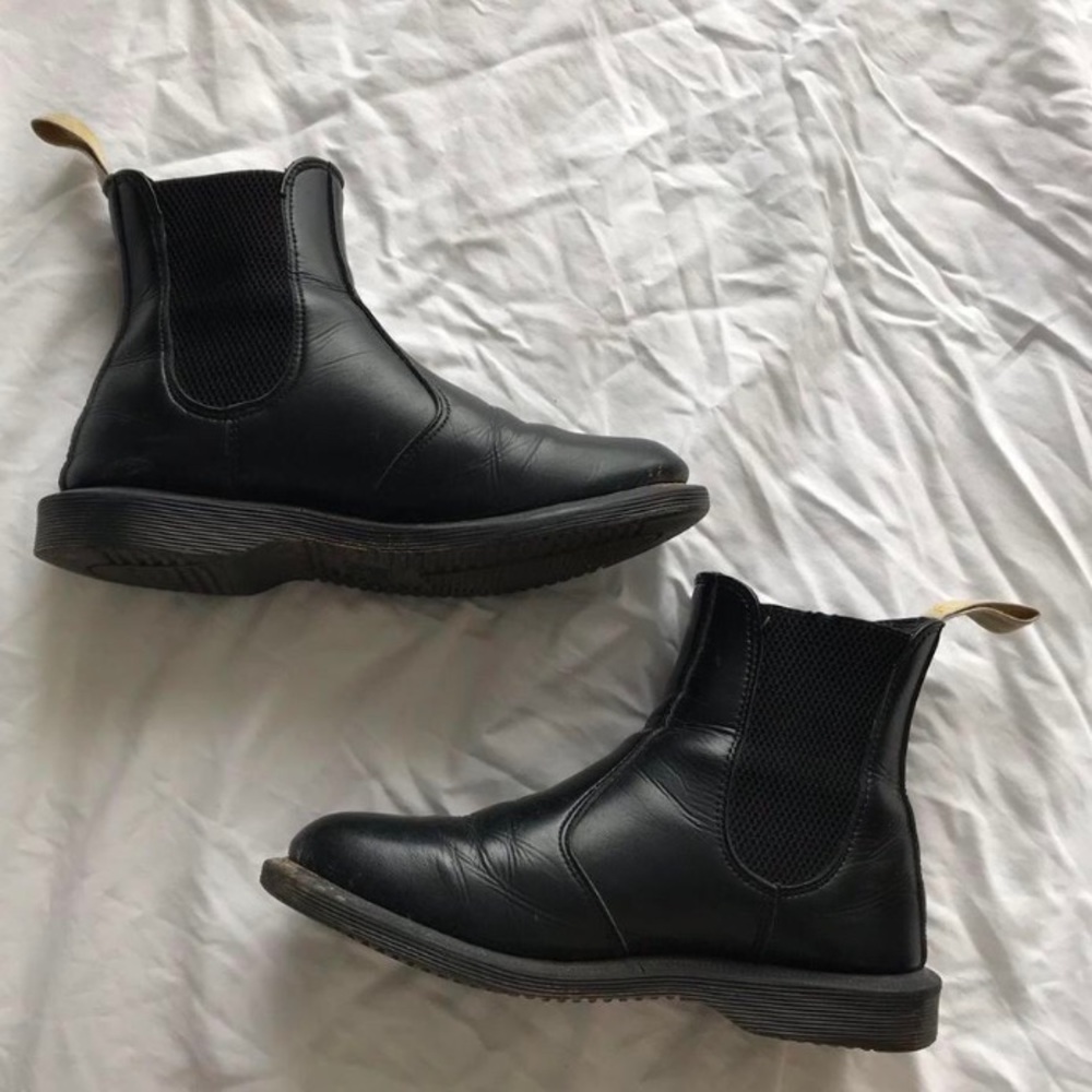 Doc Martens Black Vegan Leather Flora Chelsea Boots